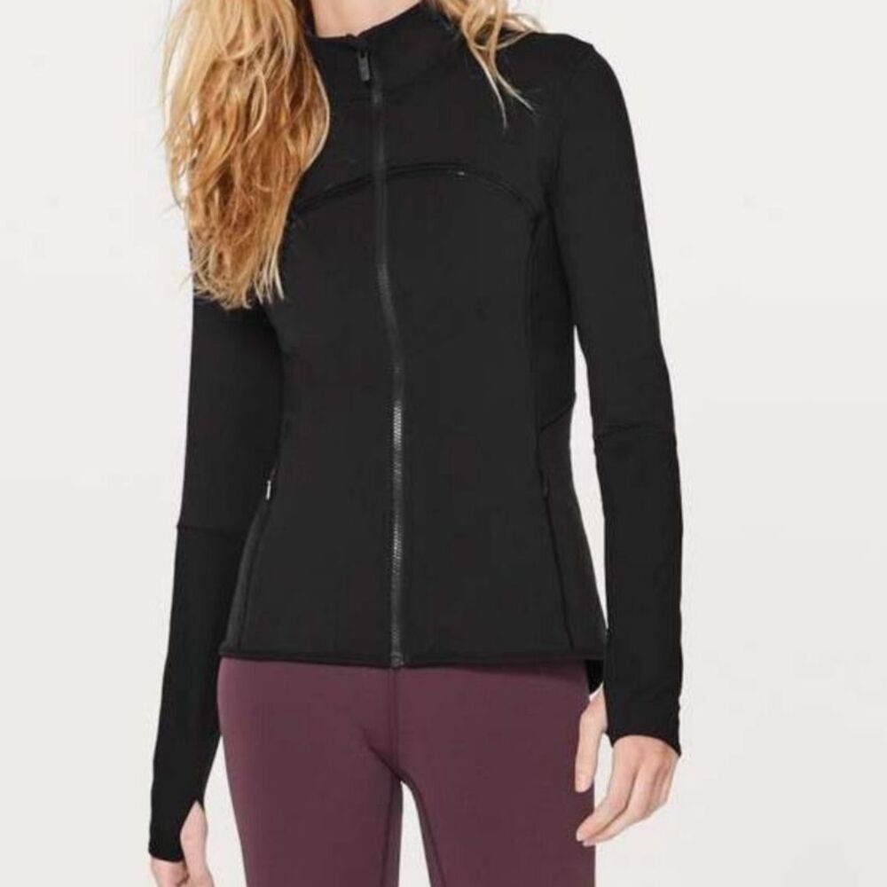 lululemon Mesh Is More Jacket Size 6 Black Full Zip Full-On Luon W4AN4S